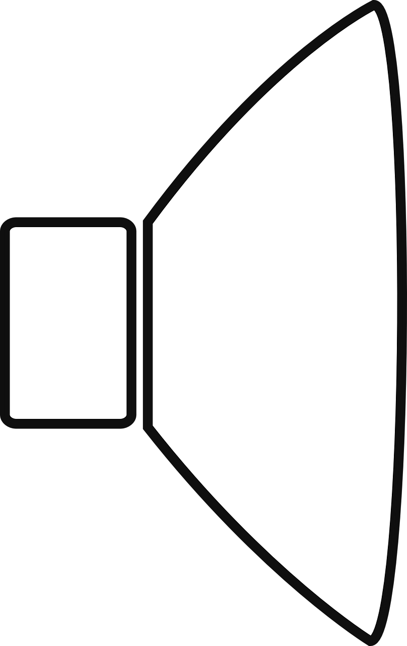 Loudspeaker Computer Icons Sound Microphone Computer - Volume Clipart Black And White - Png Download (473x750), Png Download