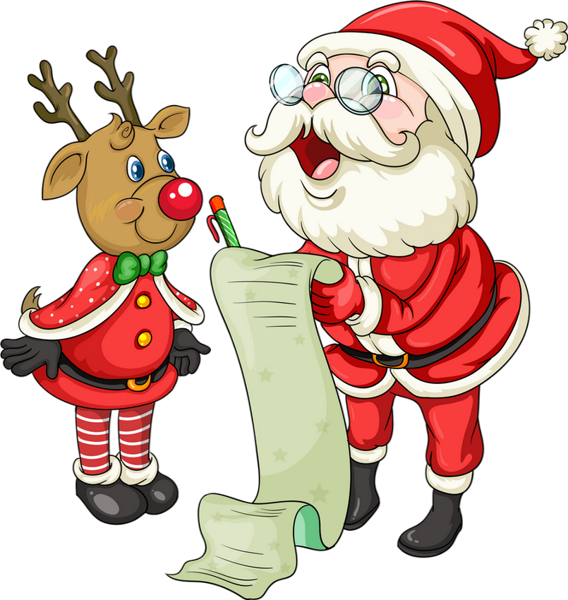 Santa Cute Christmas Clipart - Png Download (805x850), Png Download