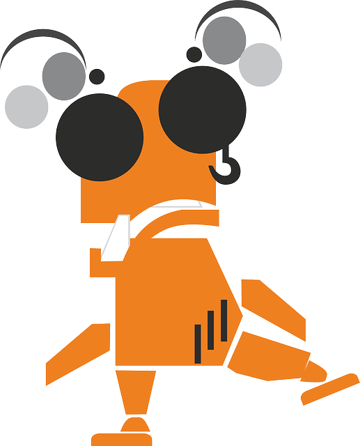 Vector Graphics - Robot 5'x7'area Rug Clipart (500x618), Png Download