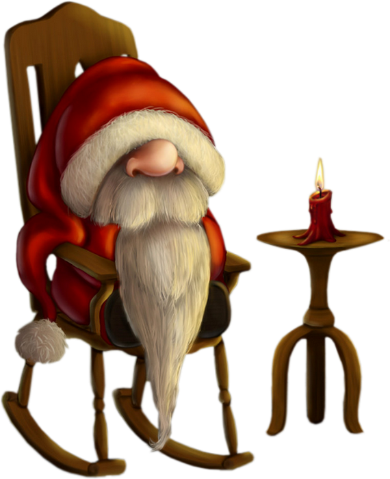 Père Noël Png, Tube - Little Santa In His Rocking Chair Wristlet Purse, Dark Clipart (570x700), Png Download