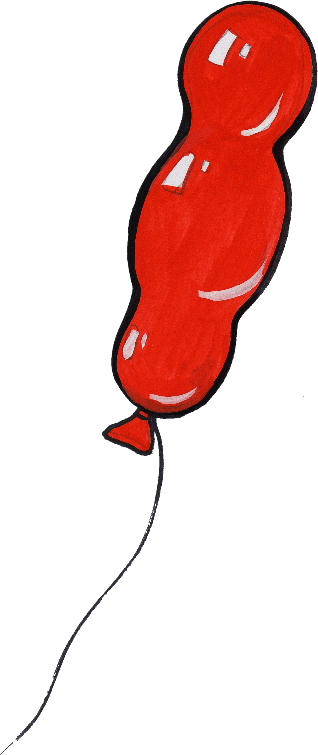 Ballon Rot Luftballo - Caricature Clipart (600x1395), Png Download