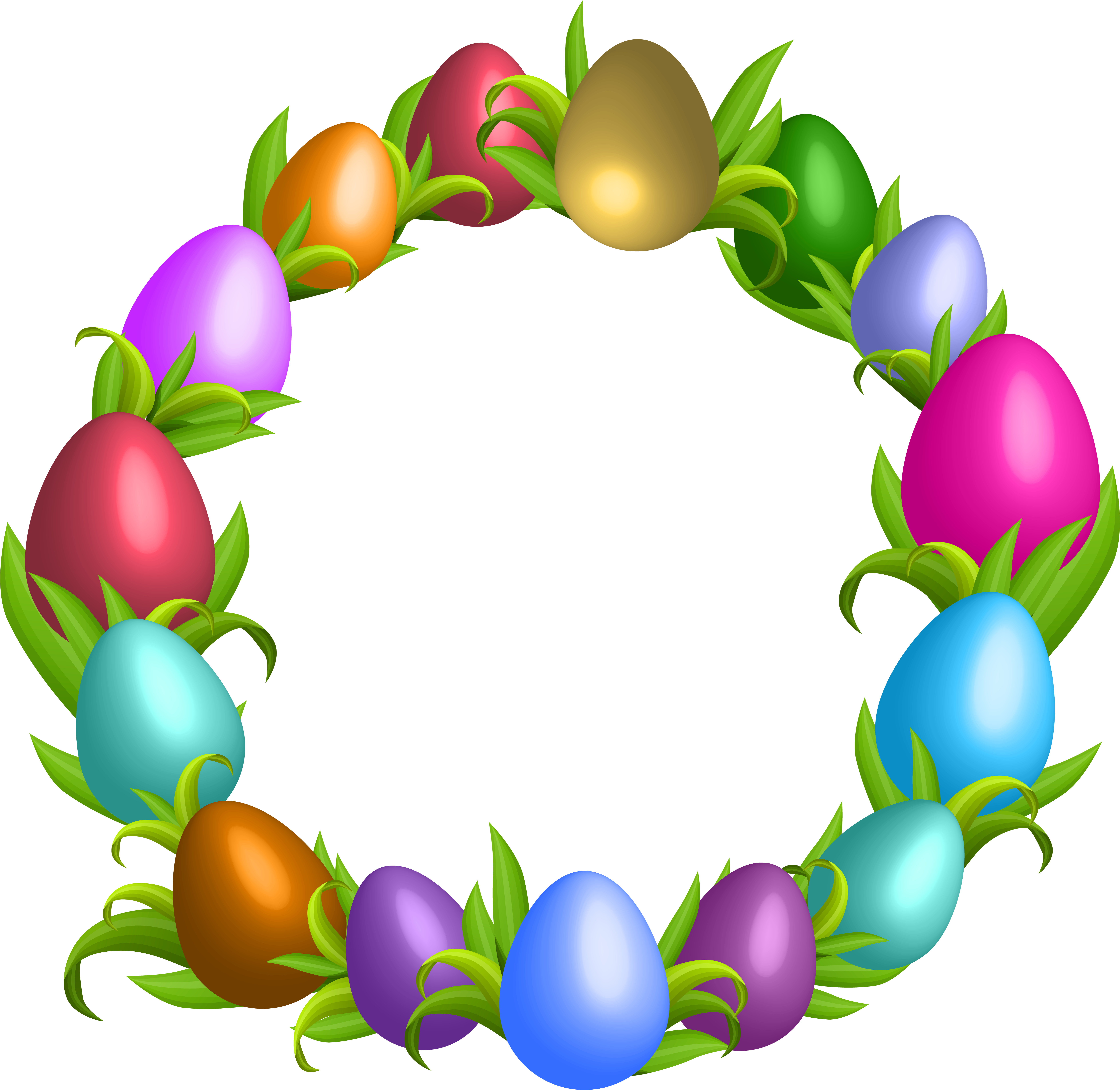 Easter Wreath Transparent Png Clip Art (8000x7784), Png Download
