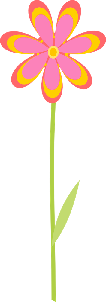 Candy Colored Scrap Flower Png - Portable Network Graphics Clipart (353x1000), Png Download