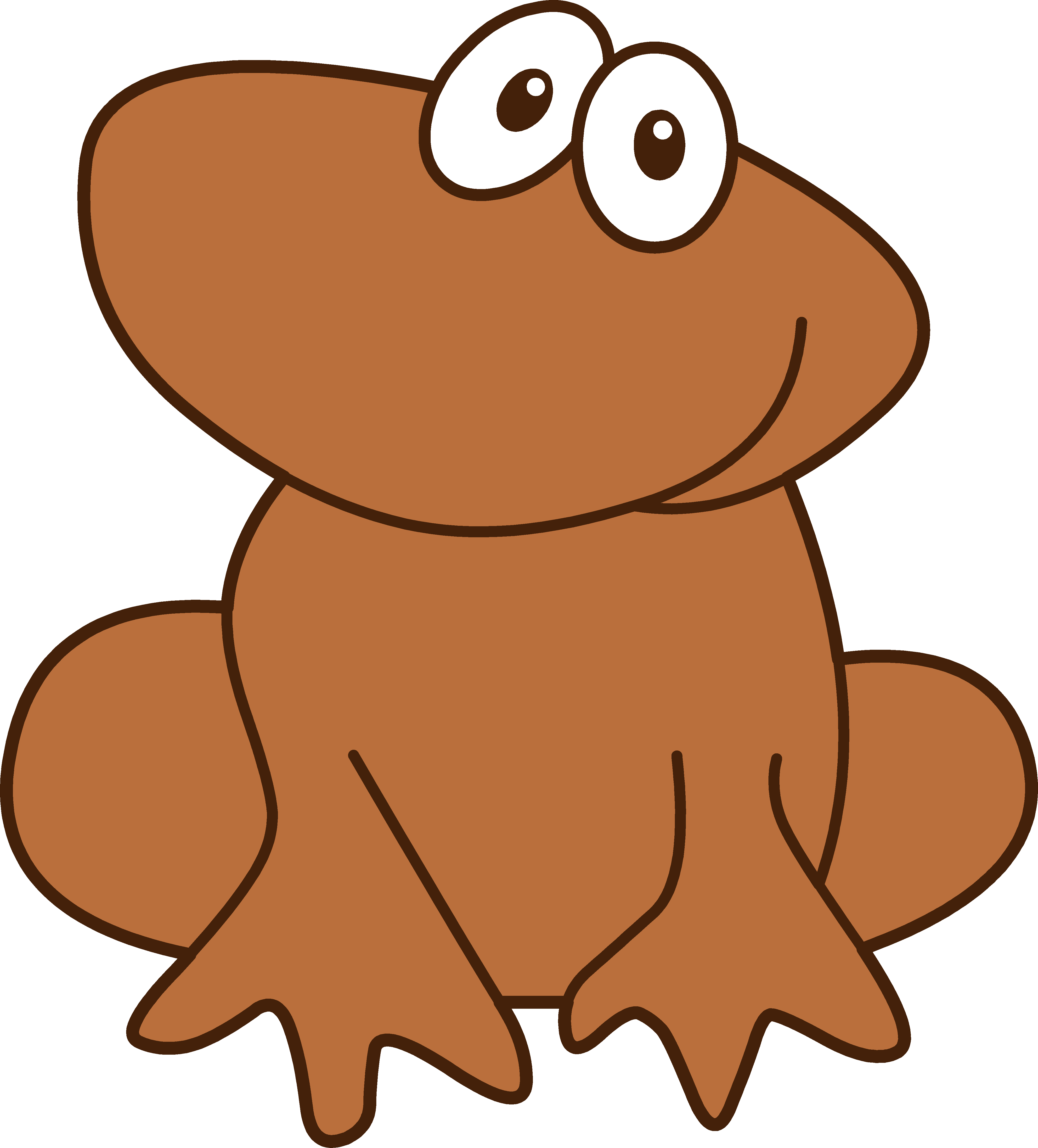 Cute Little Brown Frog - Frog And Tadpole Clipart - Png Download (4336x4797), Png Download