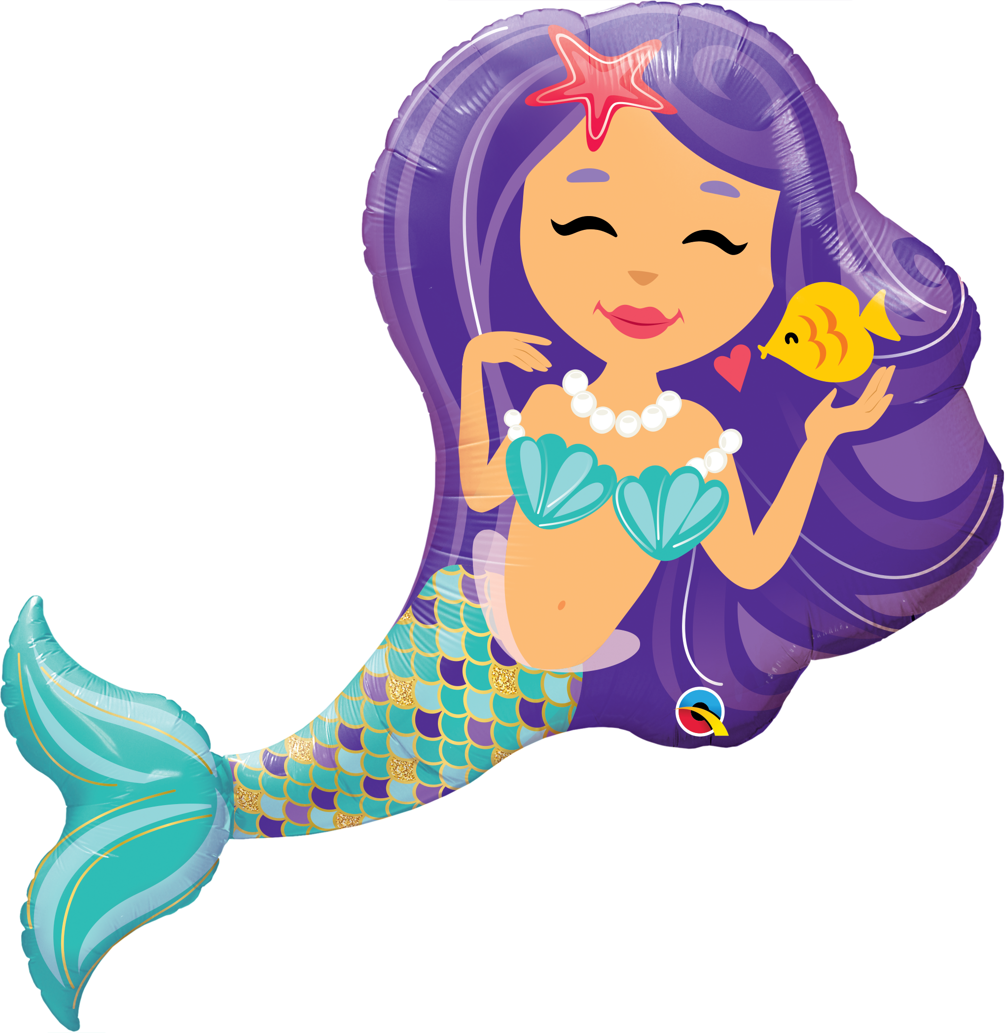 Folienballon Entzückende Meerjungfrau 97cm Clipart (2038x2094), Png Download