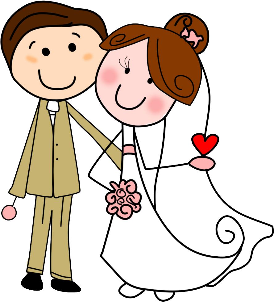 Casamento Mais Brautpaar, Geburtstag, Vorlagen, Geschenke, - Pareja De Novios Caricatura Clipart (895x978), Png Download