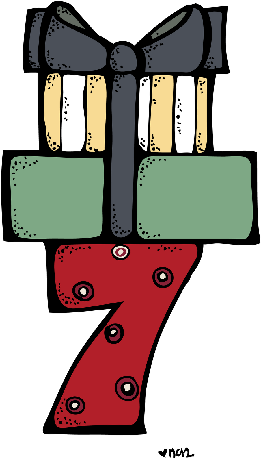 7 Aof Melonheadz Colored 906×1,600 Pixels - Melonheadz Number 7 Clipart - Png Download (906x1600), Png Download