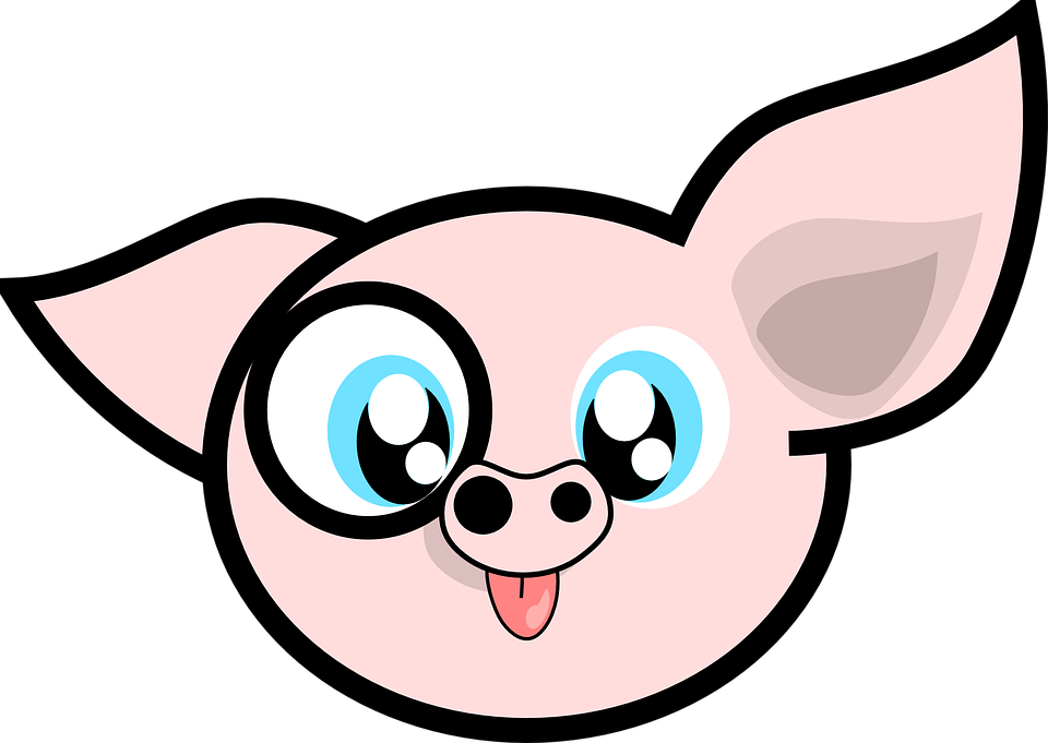 Dibujo Cerdo Png - Cute Pig Cartoon Clipart (960x681), Png Download