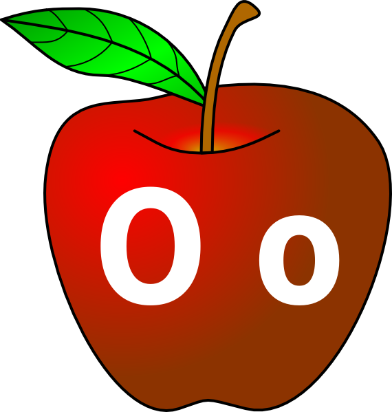 With O Clip Art - Transparent Background Apple Clipart - Png Download (570x599), Png Download