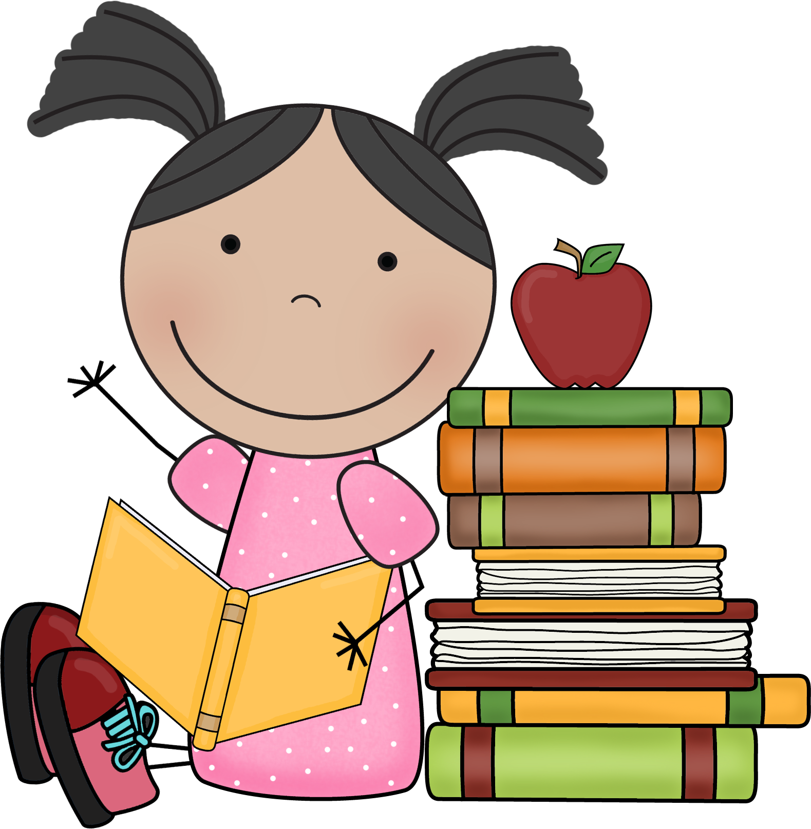 Scrappin Doodles Clipart Reading - Thank You To School Lunch Lady, Custom Name, Boy And - Png Download (1579x1614), Png Download