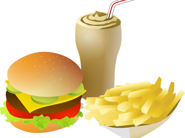 Healthy Food Clipart Burger - Fast Food Clipart Png Transparent Png (640x480), Png Download