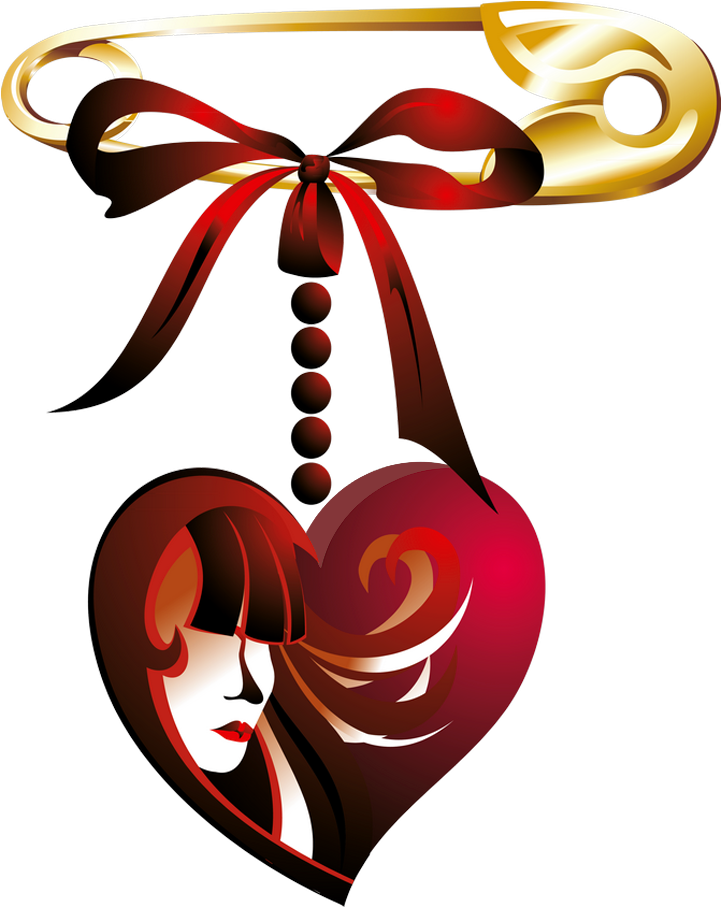 Safety Pin With Peart Decor Png Clipart Picture - Fleure Du Saint Valentin Transparent Png (752x934), Png Download