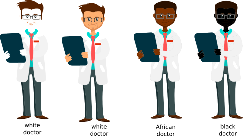 Clip Library Library White Caucasian African Doctors - Black Male Doctor Clipart - Png Download (800x450), Png Download