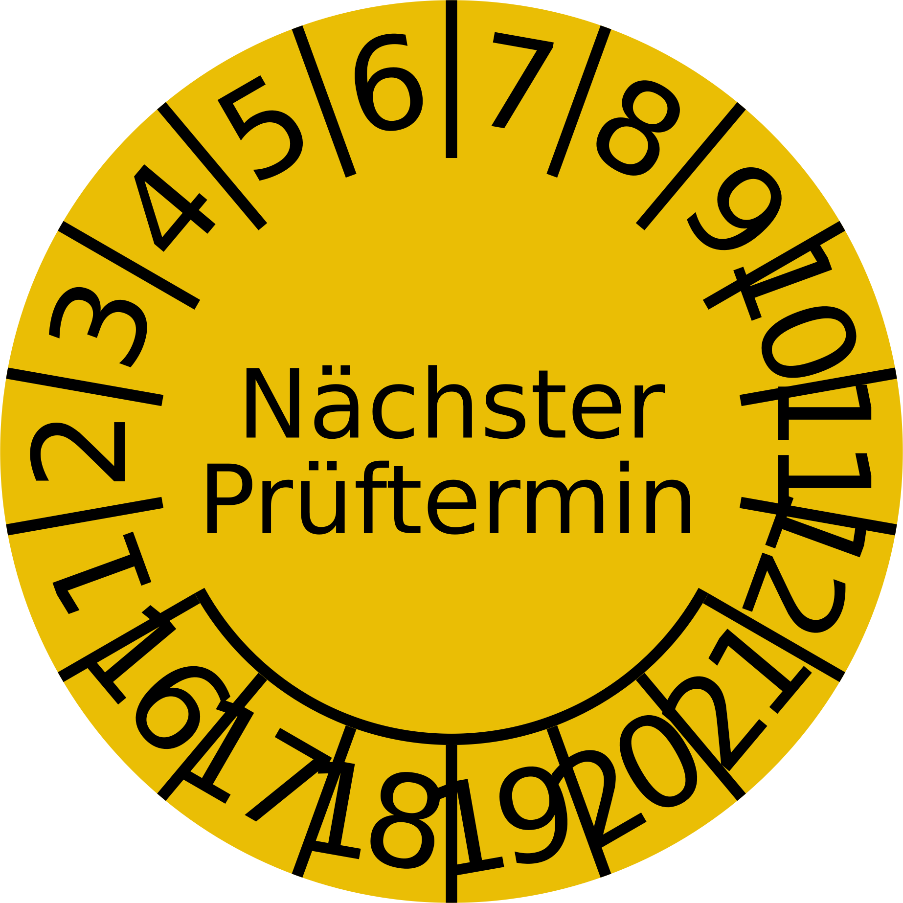 Nachste Prufung Prufplakette Next Inspection Plate - Labelident Mehrjahresprüfplakette, Dokumentenfolie, Clipart (616x616), Png Download