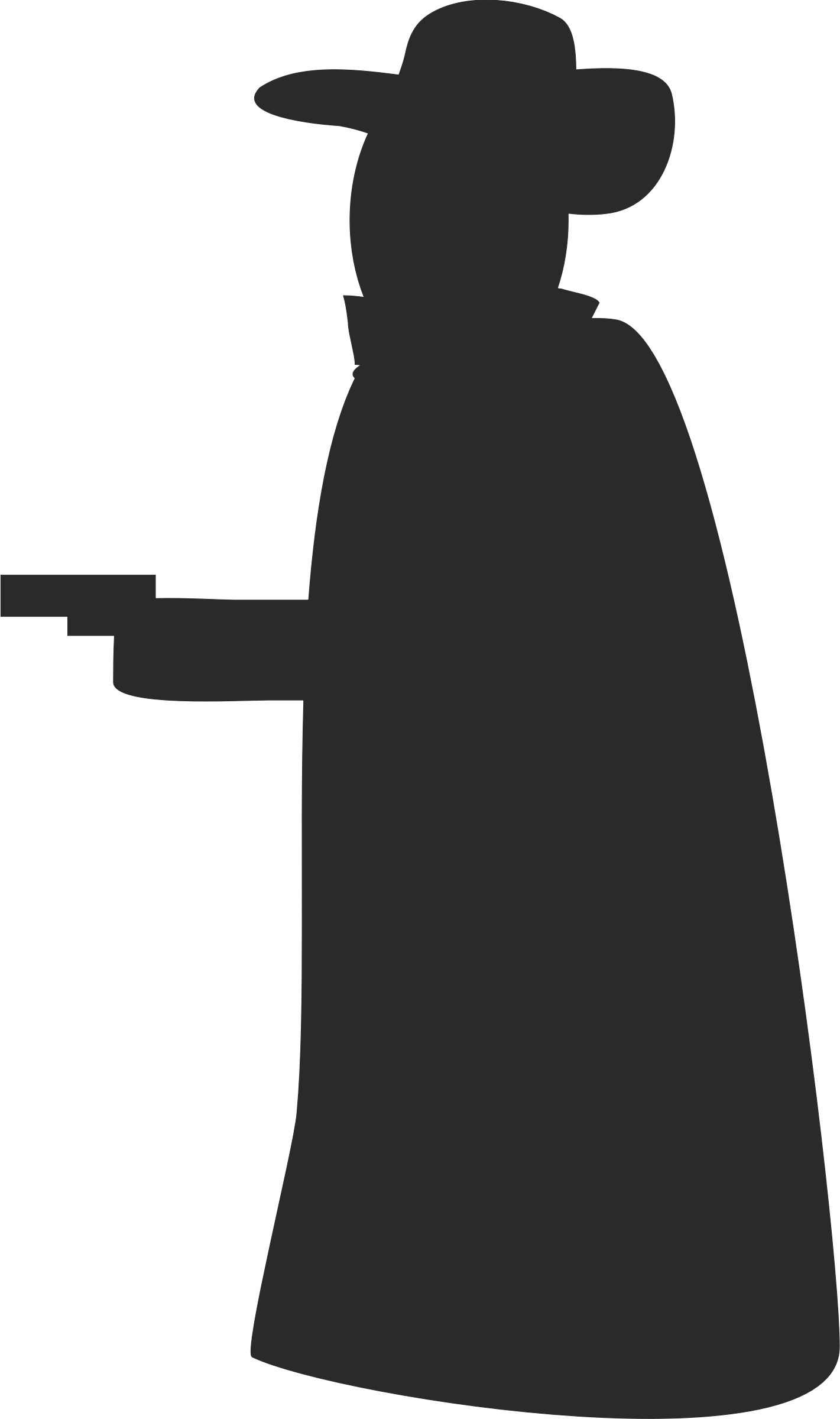 Silhouette At Getdrawings Com - Robber With Gun Png Clipart (1421x2400), Png Download
