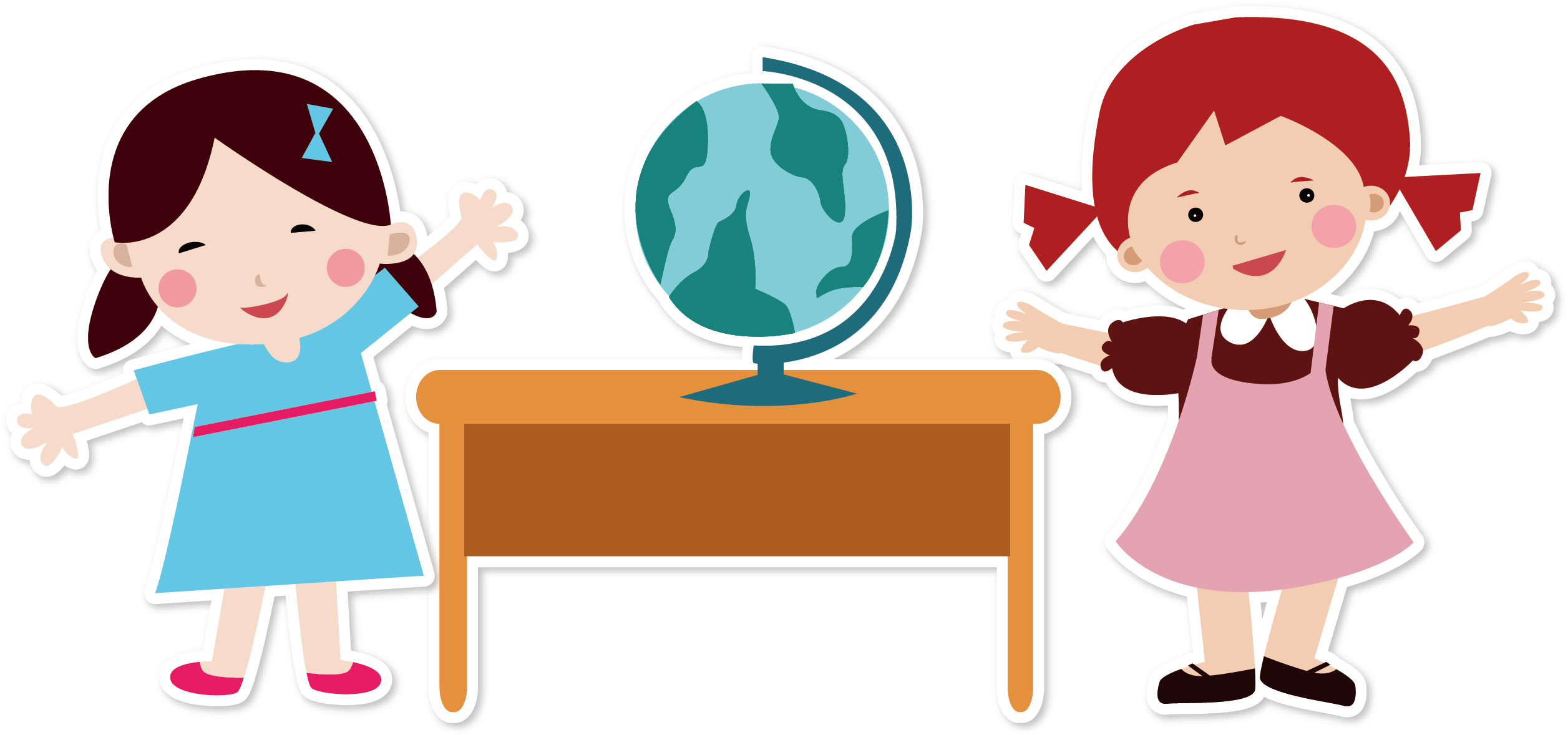 Teacher Clip Early Childhood - Teacher And Student Cartoon Png Transparent Png (2520x1185), Png Download