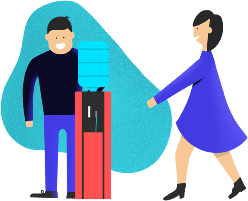 Create A 'water-cooler' Effect, A Shared Space Where - Illustration Clipart (888x721), Png Download
