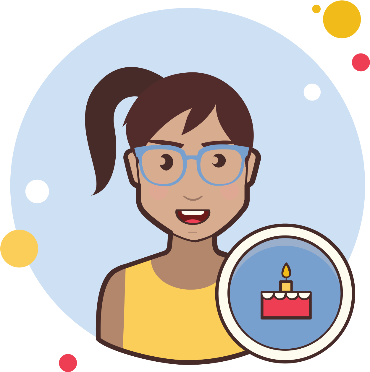 Birthday Girl Icon - Cartoon Clipart (1600x1600), Png Download