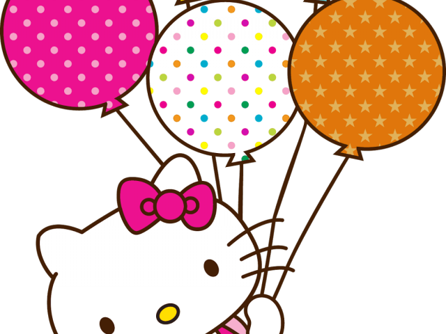 Ballons Clipart Hello Kitty - Hello Kitty With Balloon Png Transparent Png (640x480), Png Download