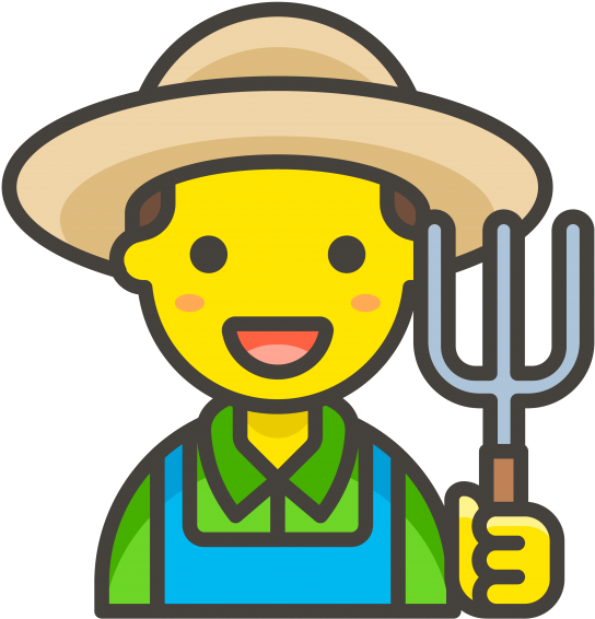 Man Farmer Emoji - Petani Icon Clipart (866x650), Png Download