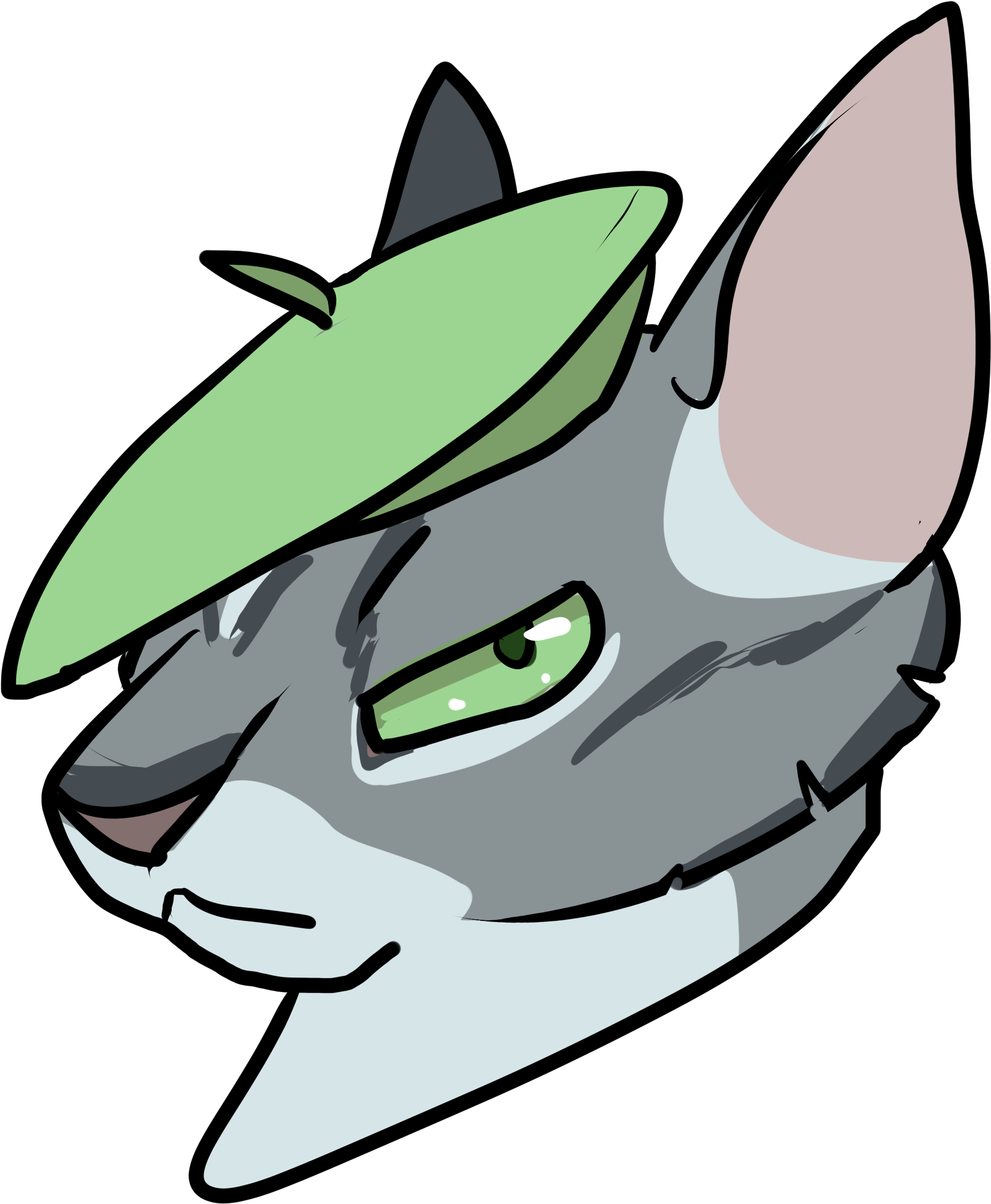 Beret Cat By Anarchie - Cartoon Clipart (2500x2500), Png Download