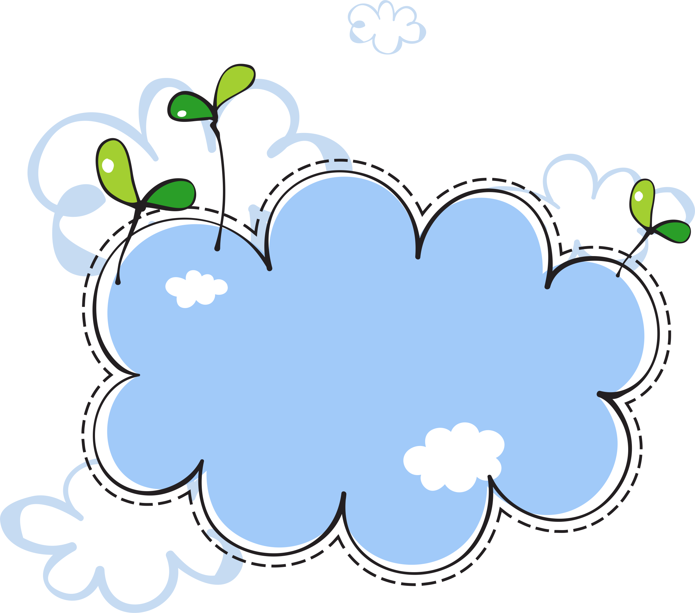 Cloud Euclidean Vector Clip Art Seedlings Clouds - 雲朵 邊框 - Png Download (2246x1982), Png Download