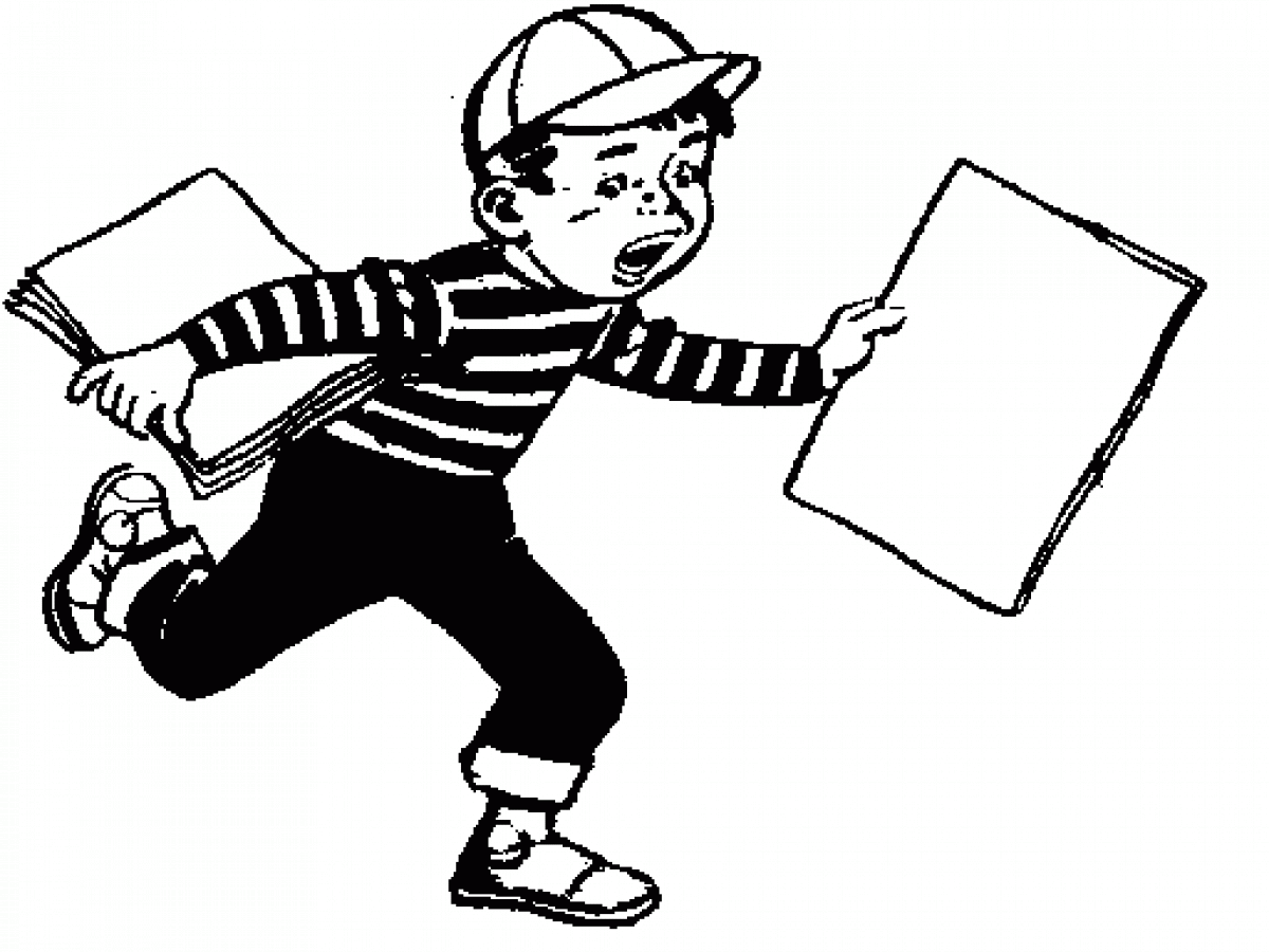Newspaper Boy Gif Clipart (1200x900), Png Download