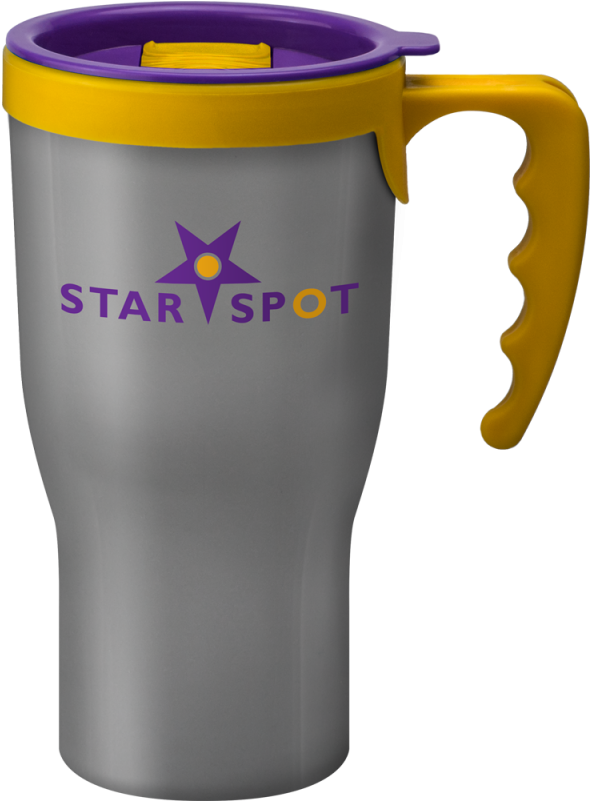 Promotional Challenger Reusable Coffee Mug Silver Uk - Mug Clipart (800x800), Png Download