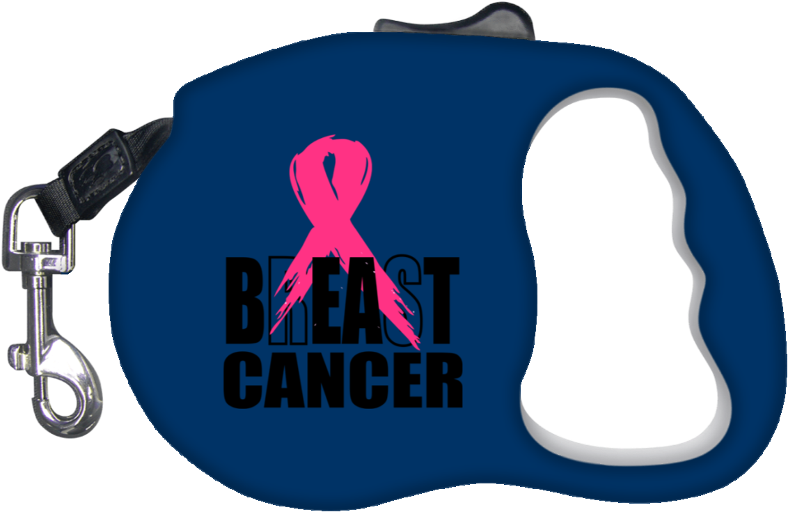 Beat Breast Cancer Retractable Dog Leash- Pets - Leash Clipart (1155x1155), Png Download