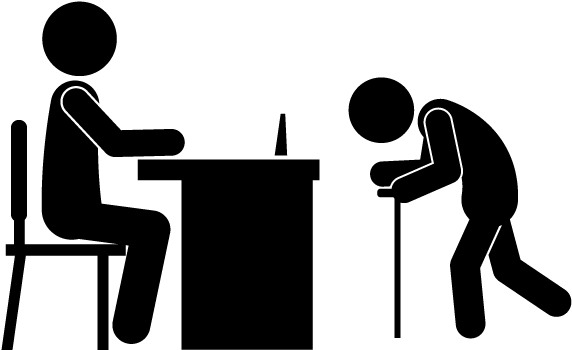 Old Man Visits Ward Office - Clip Art - Png Download (640x480), Png Download