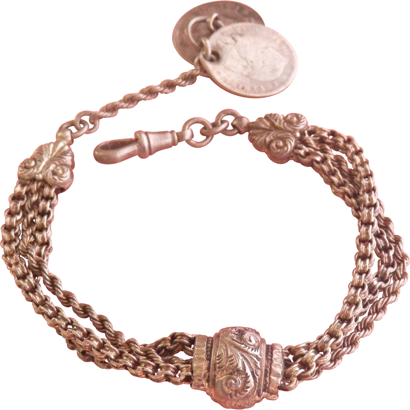 Lovely Antique Continental Silver Ornate Watch Chain/bracelet - Bracelet Clipart (1387x1387), Png Download