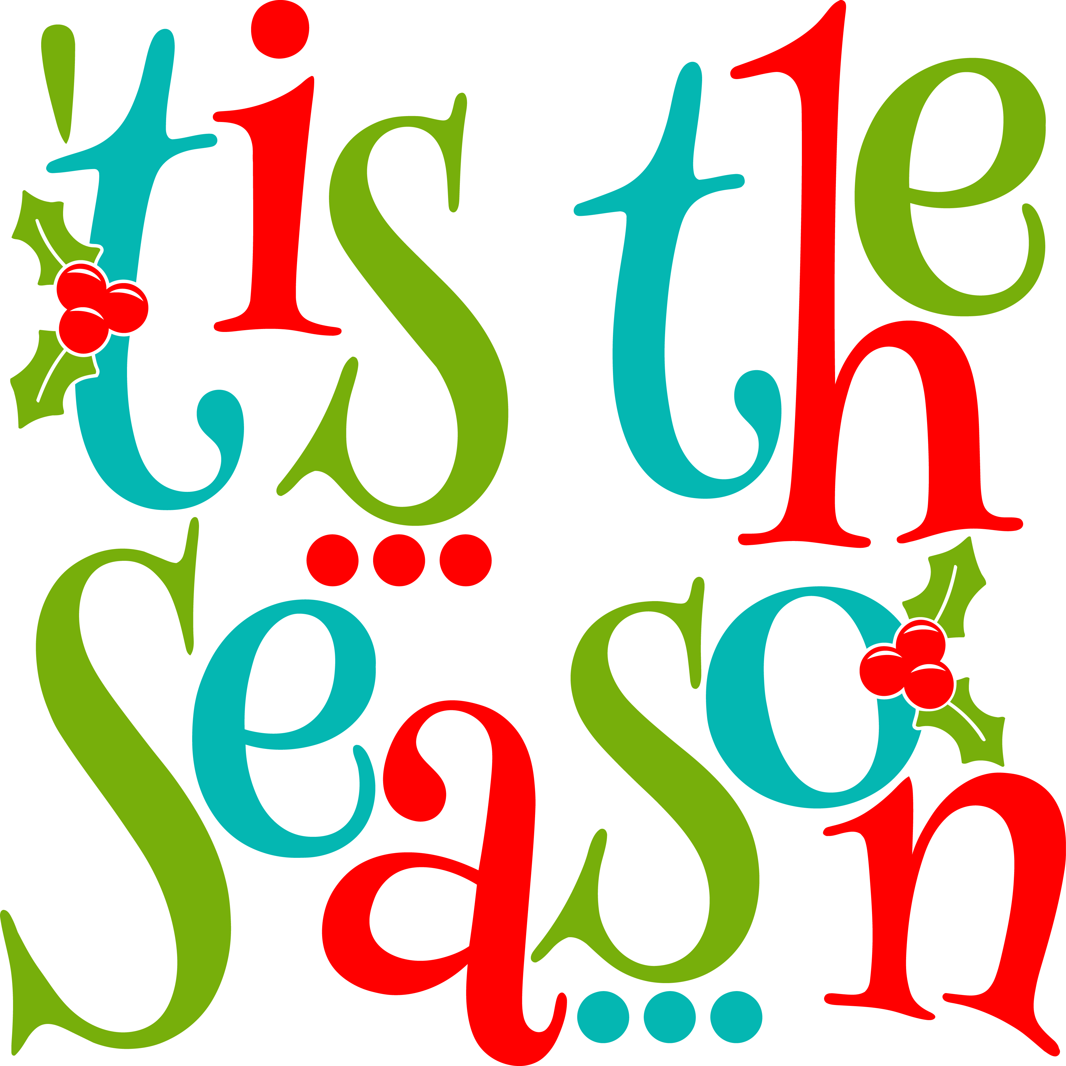 Tis The Season Ba578pu - Cricut Clipart (3600x3600), Png Download