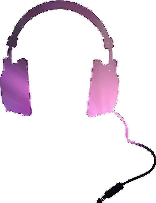 Headphones Galaxy Pink Violet Sticker Report Abuse - Music Gif Clipart (542x706), Png Download