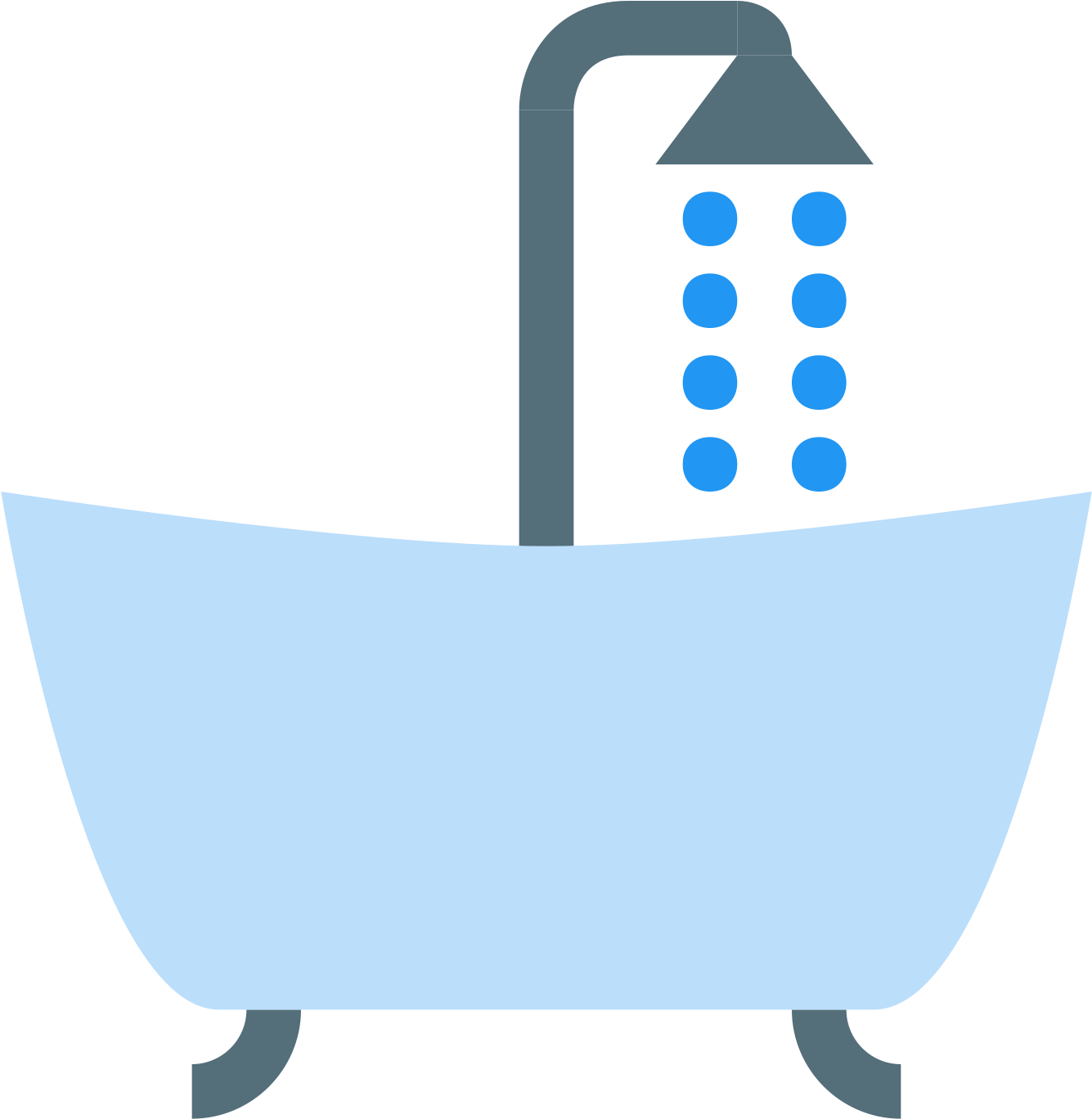 This Icon Is A Picture Of A Shower And Tub - Logo Baignoire Png Clipart (1600x1600), Png Download