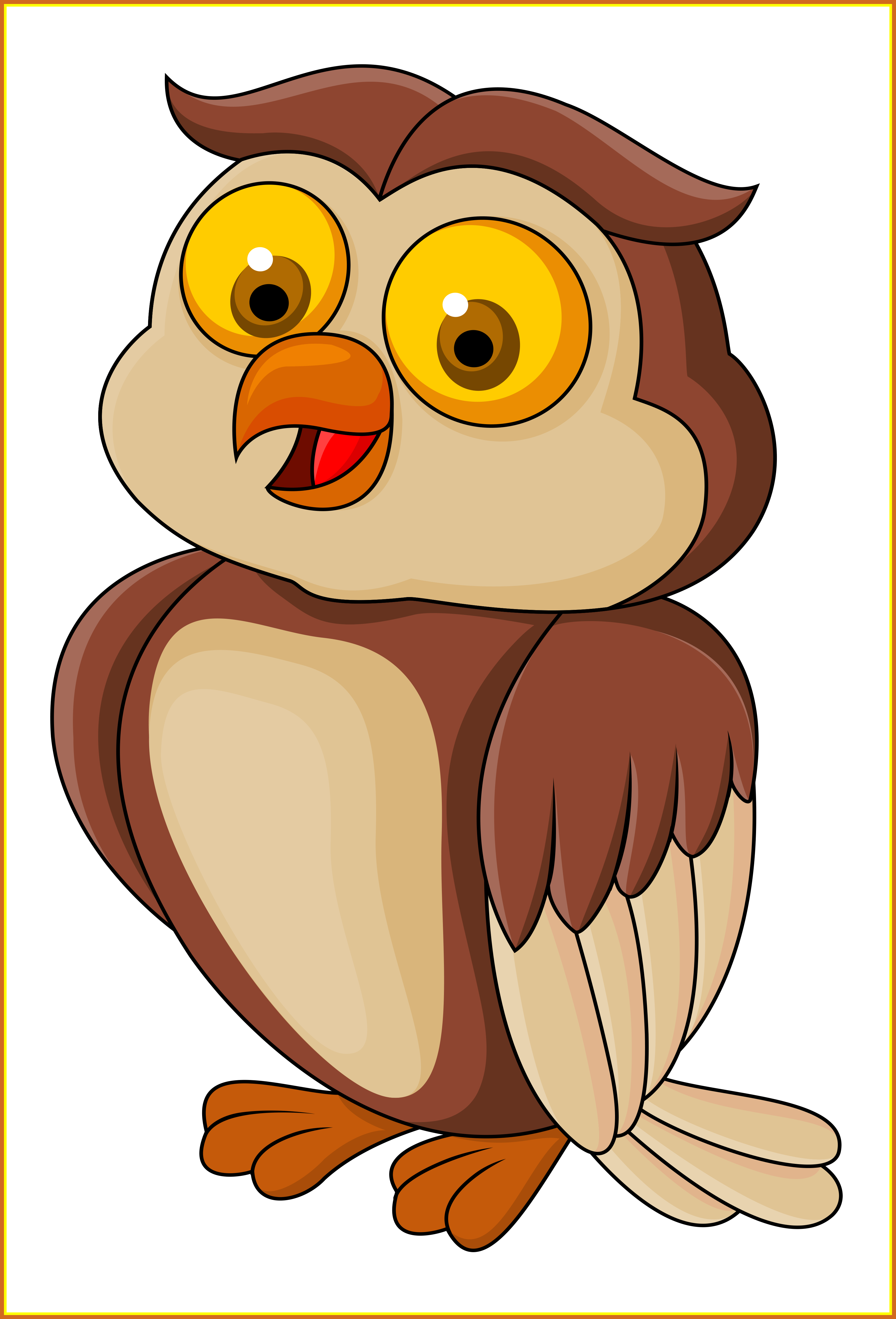 Dogs Clipart Yorkie - Owl Funny Cartoon - Png Download (3431x5050), Png Download