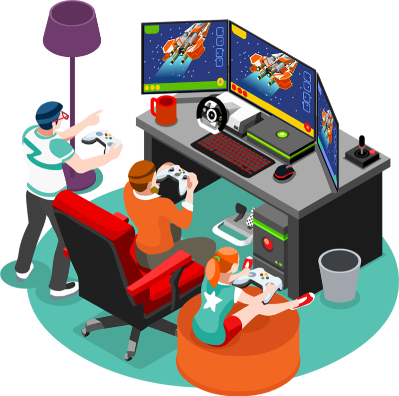Brazilian, Mexican, Turkish And Argentine Gamers - Video Game Clipart (800x795), Png Download