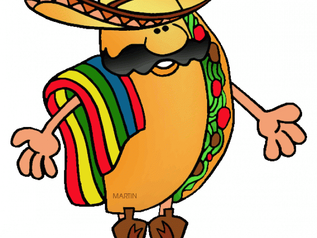 Pizza Clipart Taco - Taco Mexican Clip Art - Png Download (640x480), Png Download