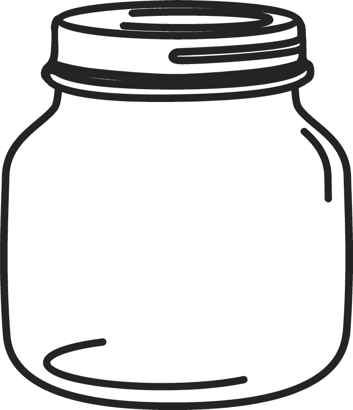 Petite Mason Jar Rubber Stamp Clipart (690x800), Png Download