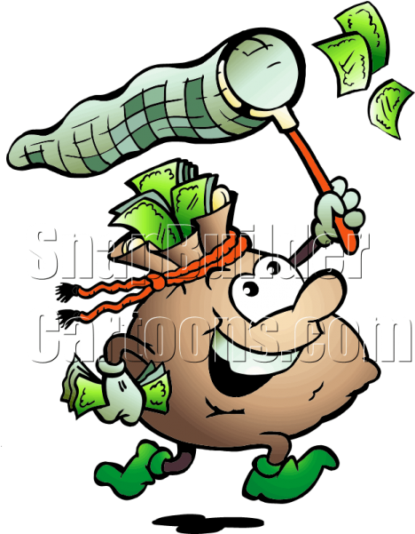 Money Bag Chasing Money Clipart (600x600), Png Download
