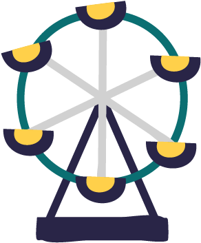 Vintage Ferris Wheel Event Clipart (338x1009), Png Download