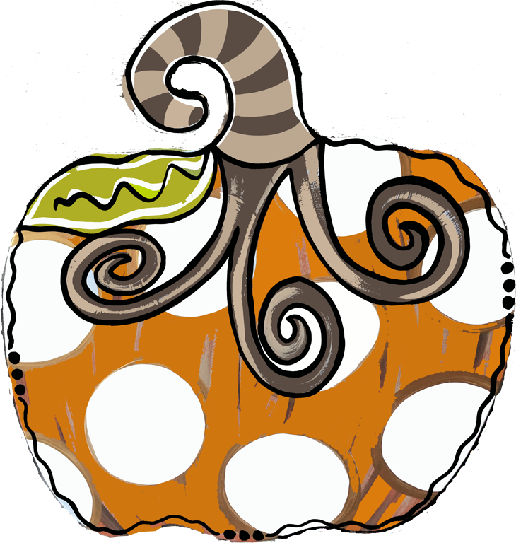 Regular White Dot Pumpkin Clipart (730x768), Png Download
