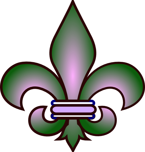 Fleur De Lis Red Blue Clipart (570x597), Png Download