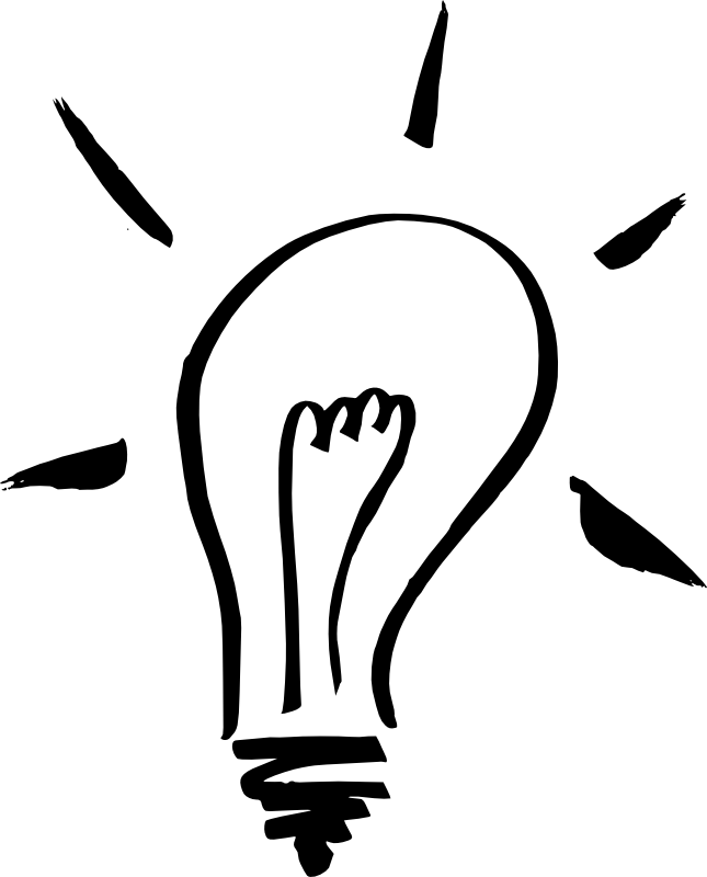 Bulb Drawing Stencil Graphic Royalty Free Download Clipart (645x800), Png Download