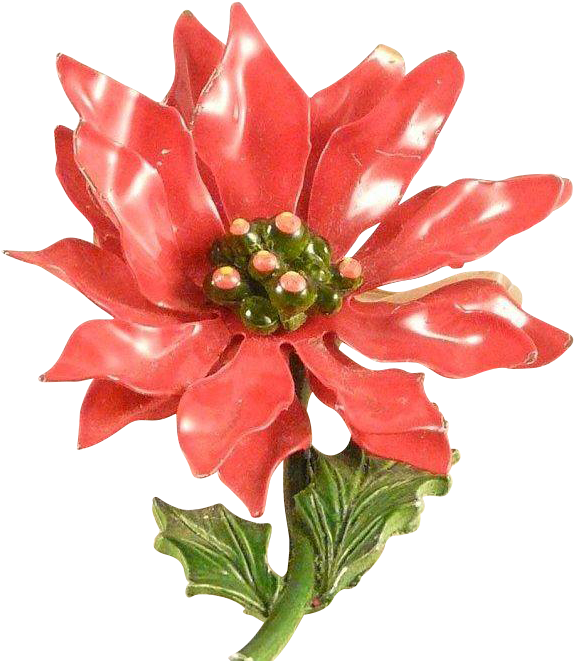 Christmas Poinsettia Flower Pin Vintage 1960s Enameled - Discounts And Allowances Clipart (660x660), Png Download