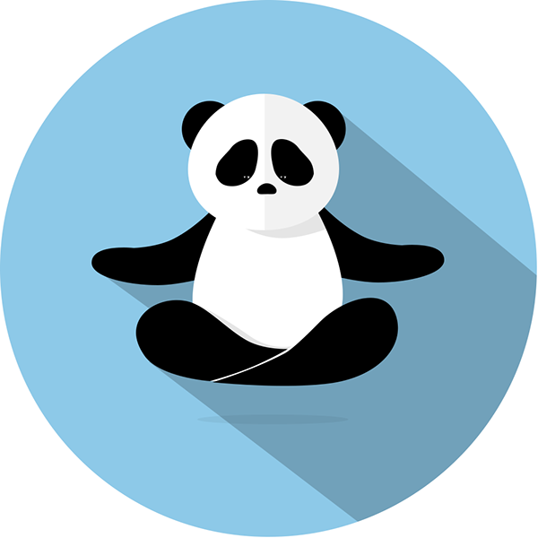 Panda Meditating On Behance Clipart (600x600), Png Download