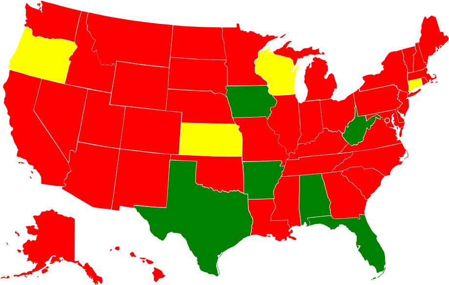 Greyhound Racing In The United States - Blue Map Of United States Clipart (959x593), Png Download