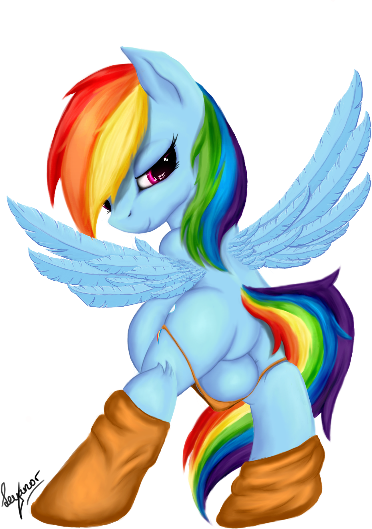 Leyanor, Clothes, Dead Source, Featureless Crotch, - Rainbow Dash In Panties Clipart (1448x2000), Png Download