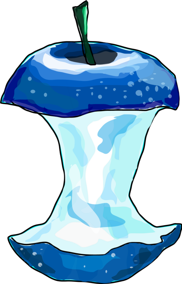 Blue Apple Clip Art - Apple Core Clipart - Png Download (600x936), Png Download