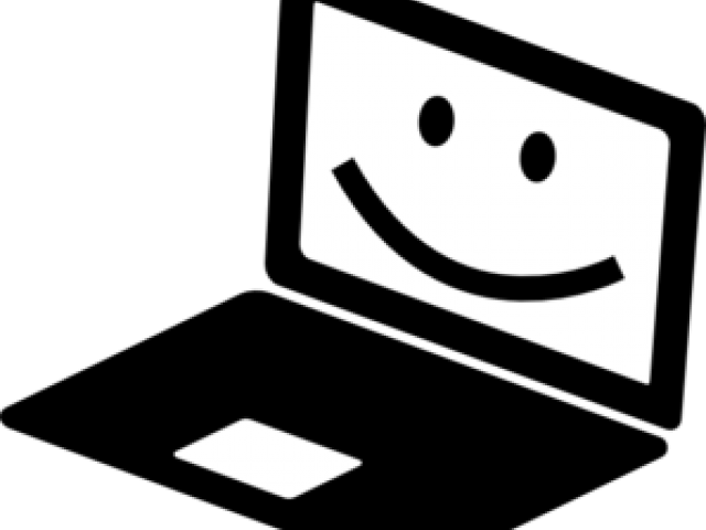 Happy Laptop Cartoon Clipart (640x480), Png Download