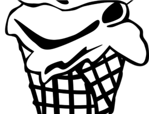 Junk Food Clipart Black And White - Ice Cream Cones Black And White Clipart - Png Download (640x480), Png Download